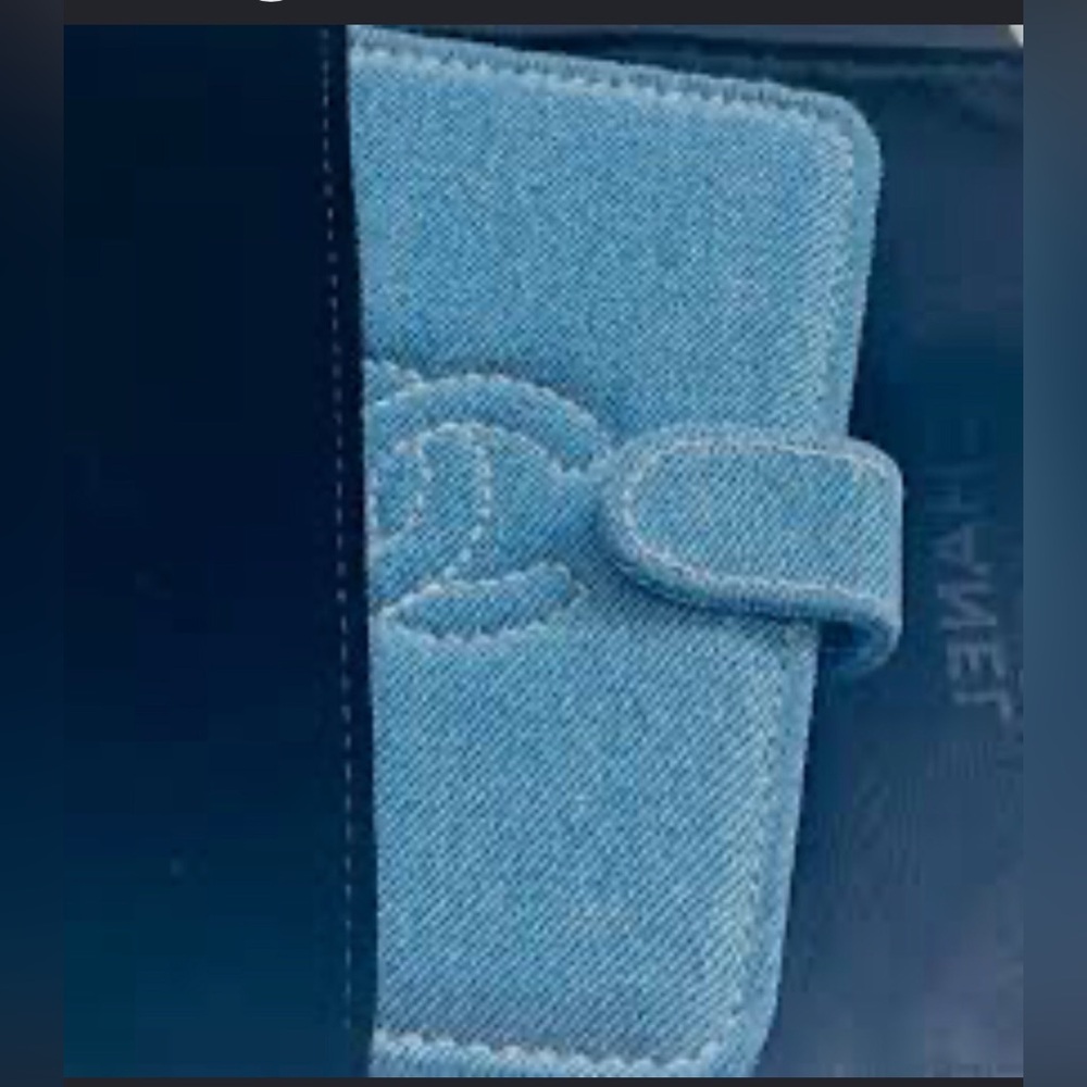 Denim Blue Passport Wallet with Snap Closure NIB